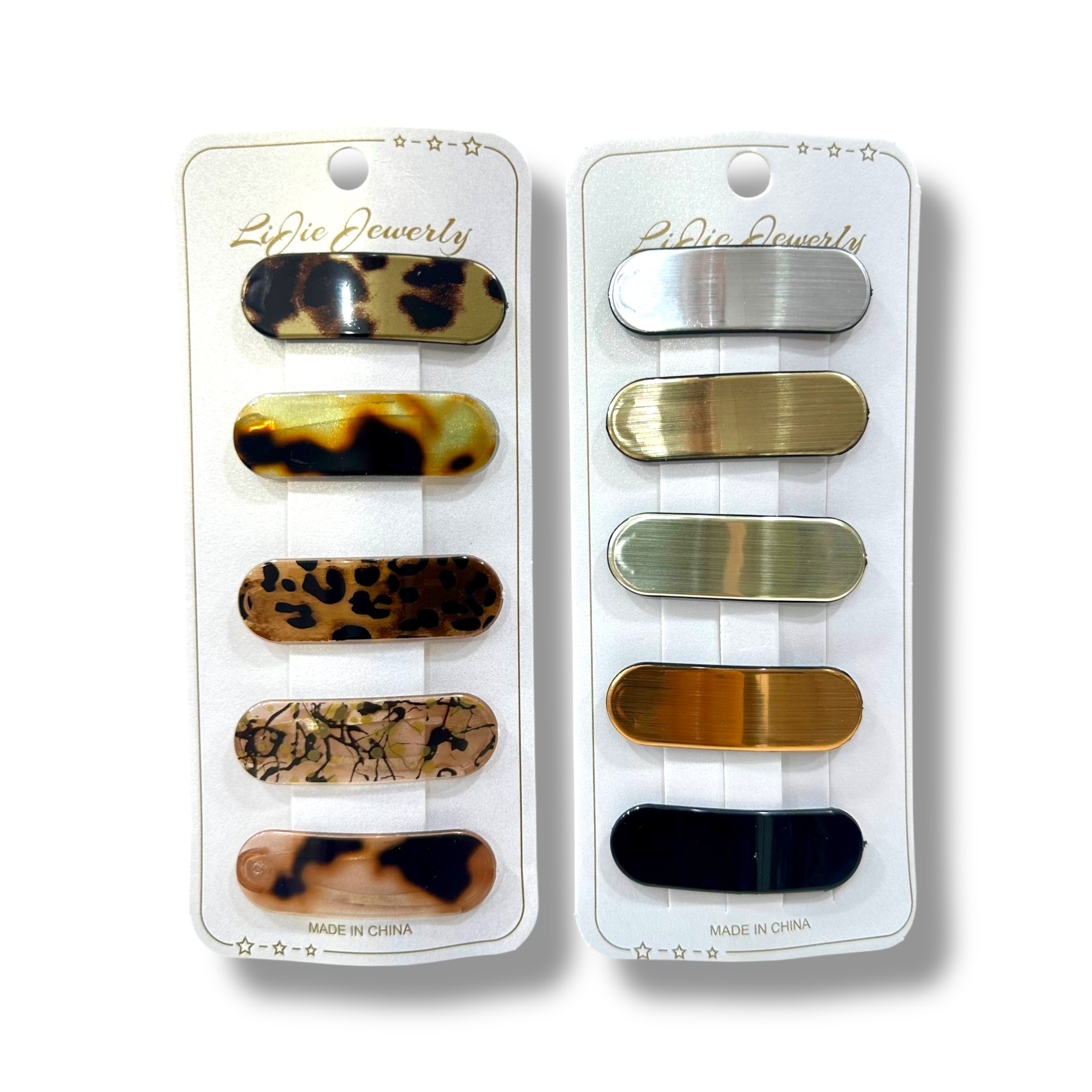 BIJ SET DE TIK TAK X 5 OVALADAS MK15-01 MARMOLADAS