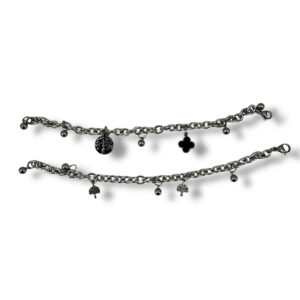 BIJ PULSERA DE ACERO QUIR CON DIJE GDE Y PEQUE_O MH19-14