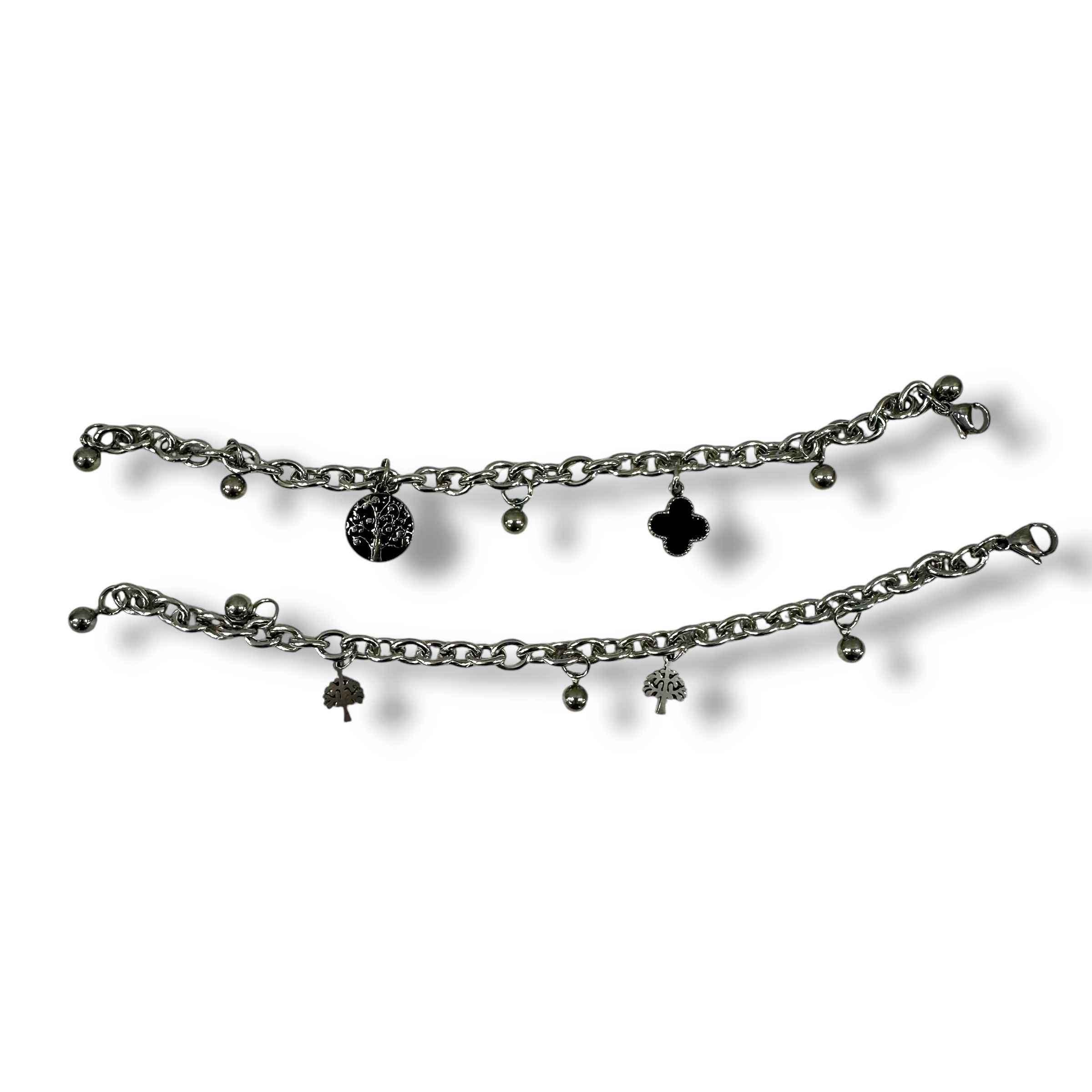 BIJ PULSERA DE ACERO QUIR CON DIJE GDE Y PEQUE_O MH19-14