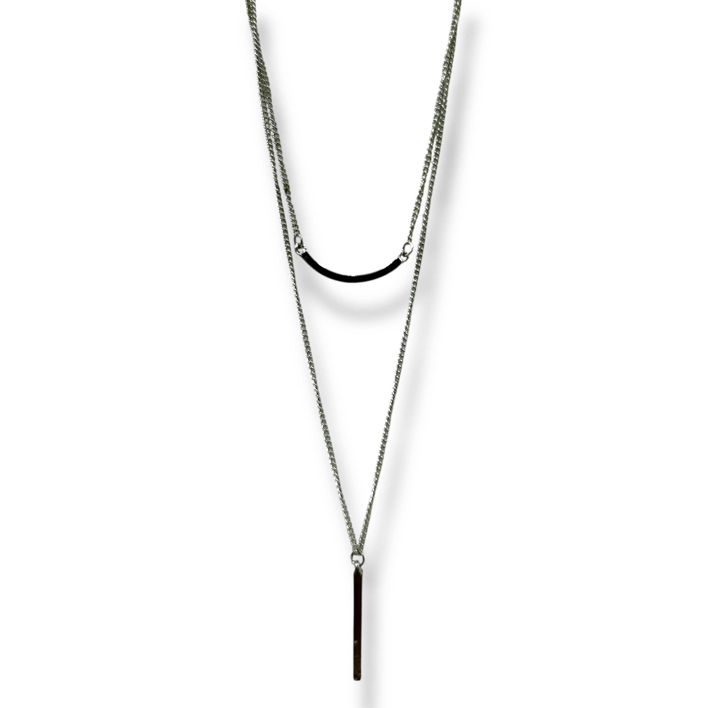 BIJ COLLAR DE ACERO COLA DE RATA DIJE NACARADO RECTANGULAR MK63-02v
