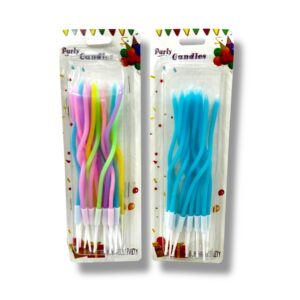 Cotillon Vela Retorcida 16,5 Cm Rosa-Pastel Multicolor X 10
