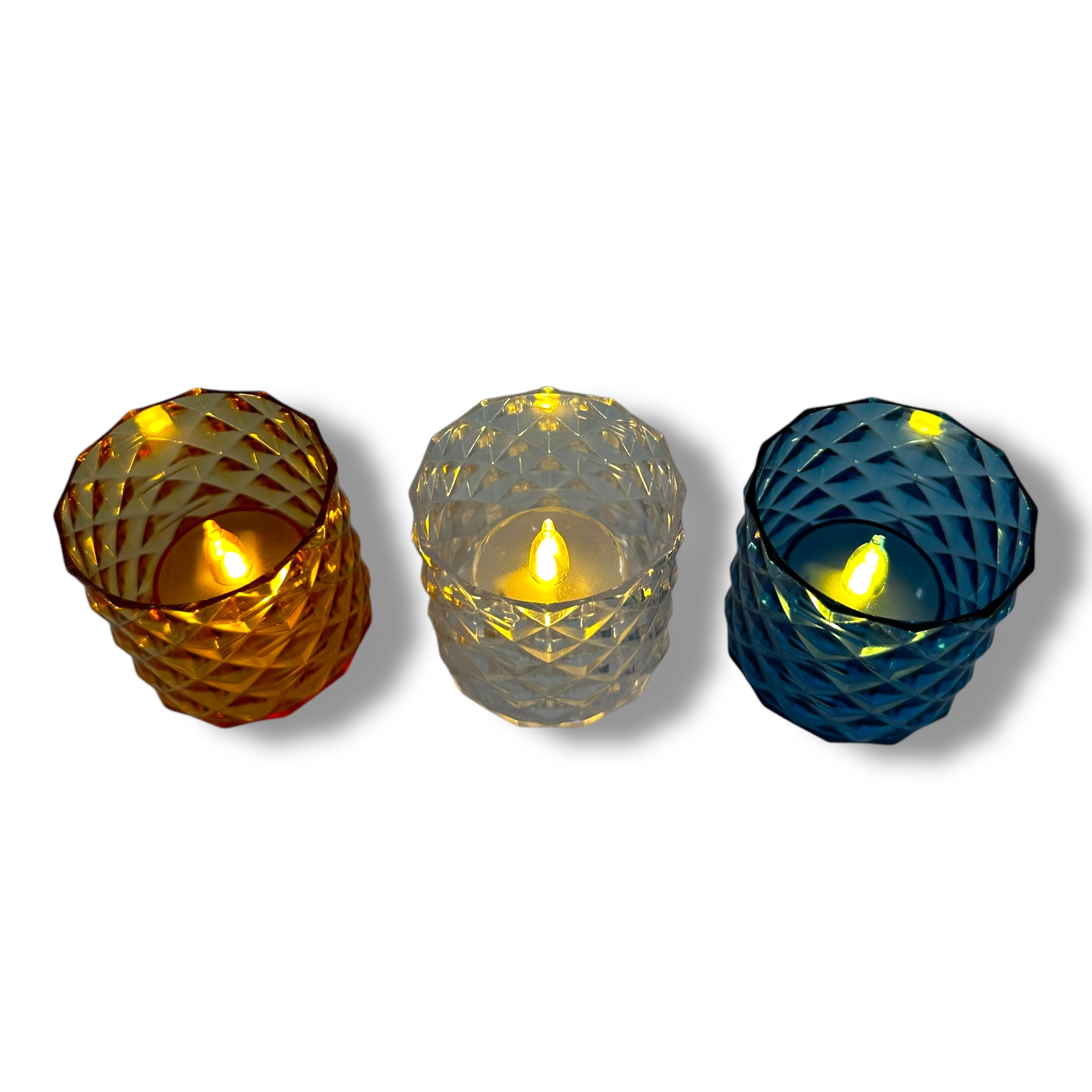 Porta Vela De Led Cilíndrico Punta Diamante Mk9701 De Colores