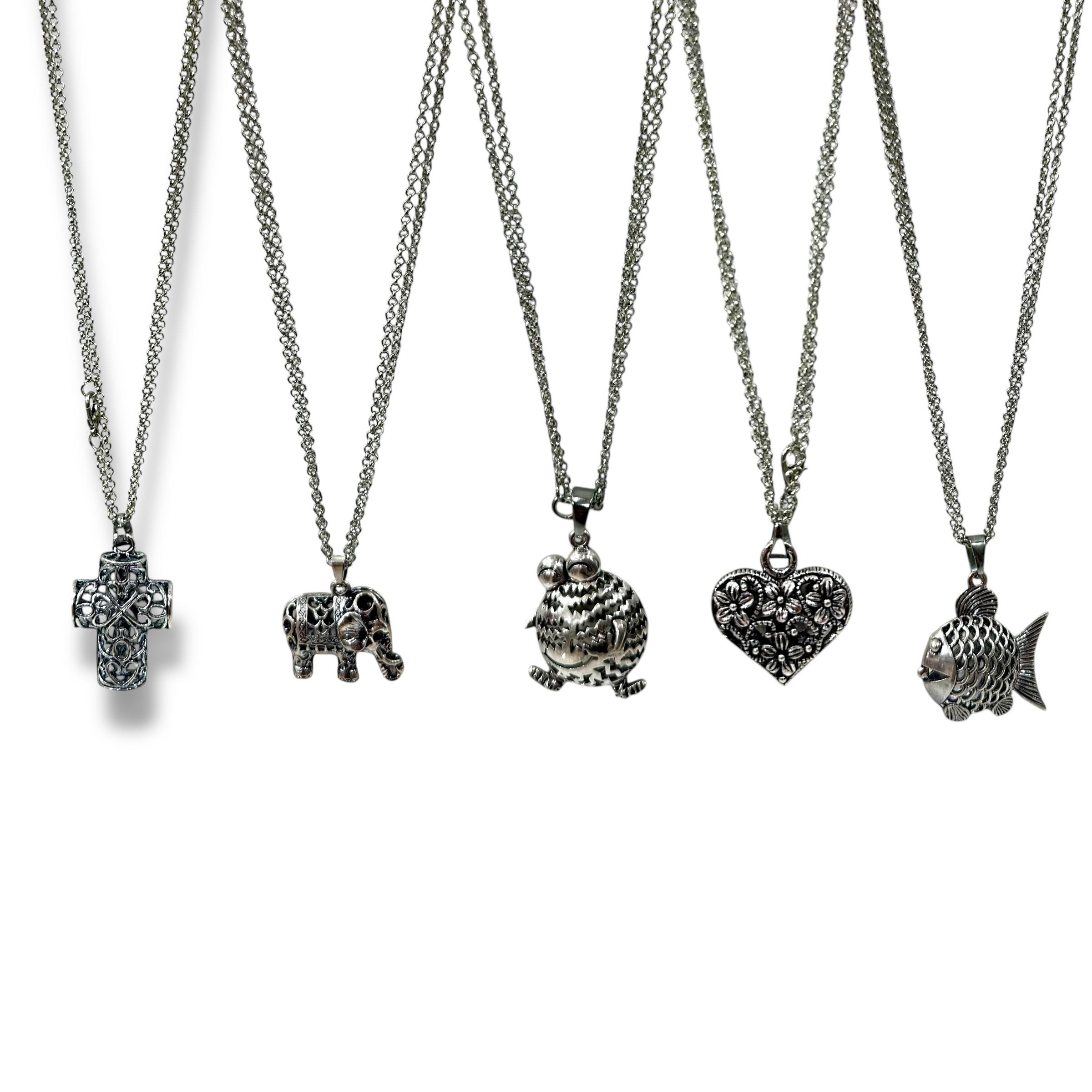 BIJ COLLAR LARGO PLATA CON DIJEGRANDE CALADO ME78-01