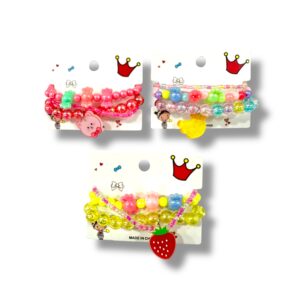 Bij Pulseras X 3 De Perlas Con Dije Para Niño