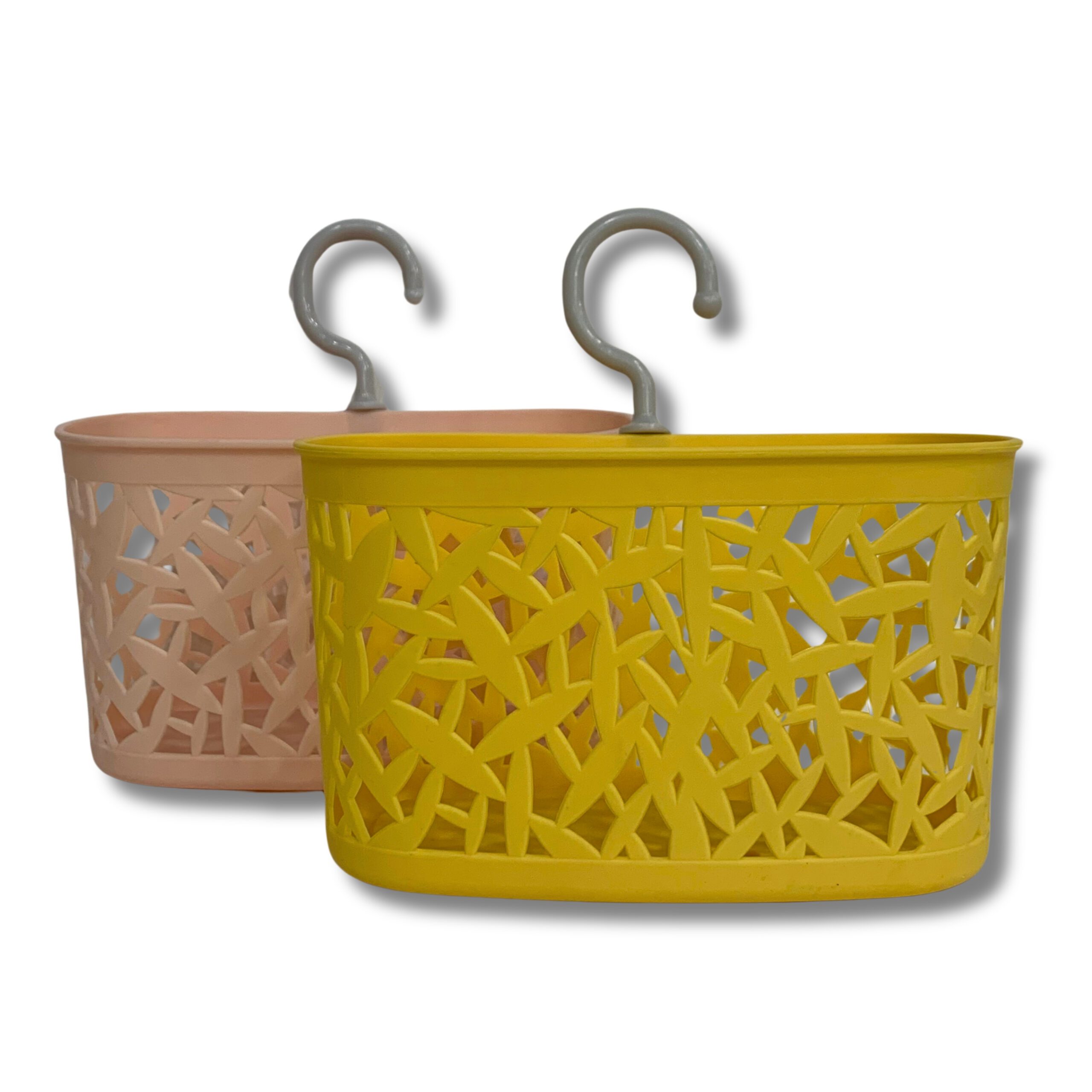 CANASTA PLASTICA OVALADA CALADA CON GANCHO MK147-02