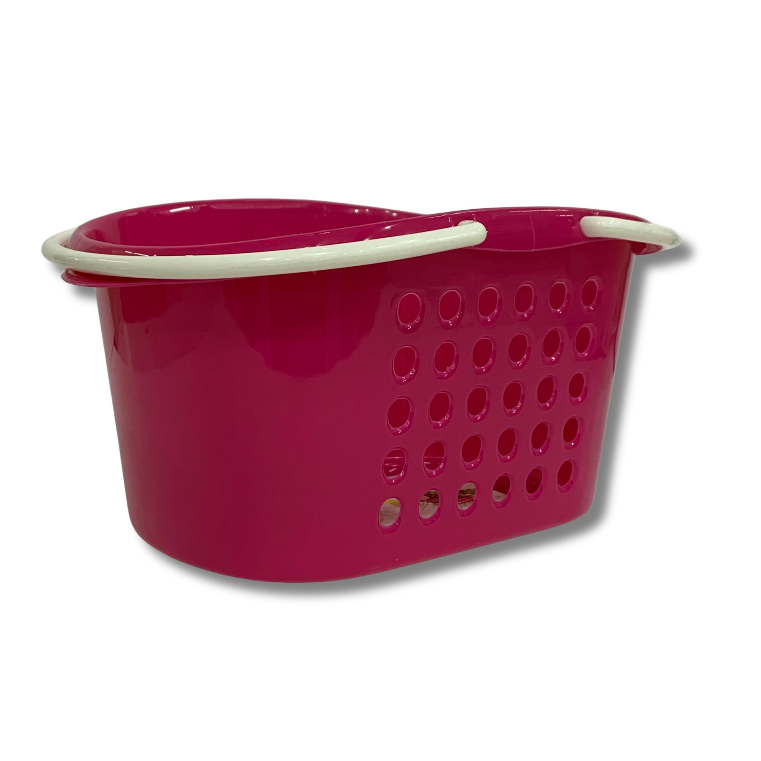 CANASTA PLASTICA CON MANIJA HILERA DE AGUJEROS MK147-06
