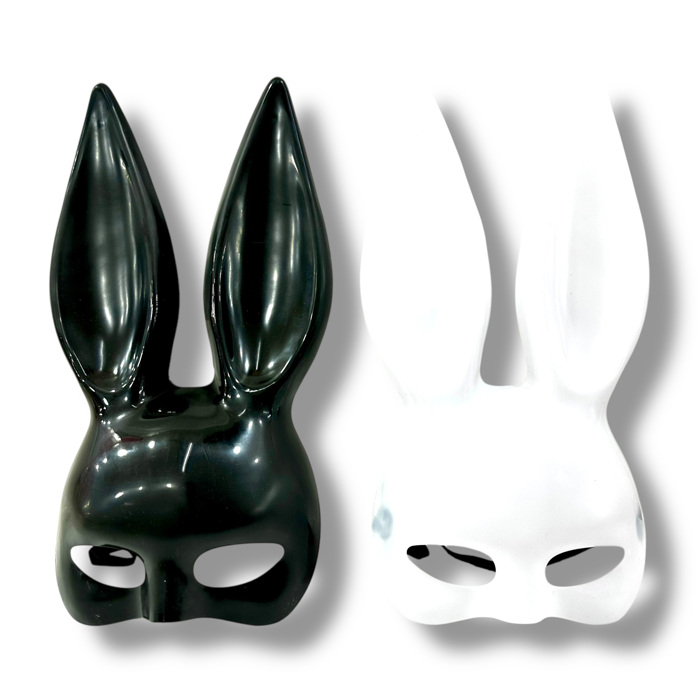 Cotillón Mascara Conejita Orejas Largas Blanca Y Negra