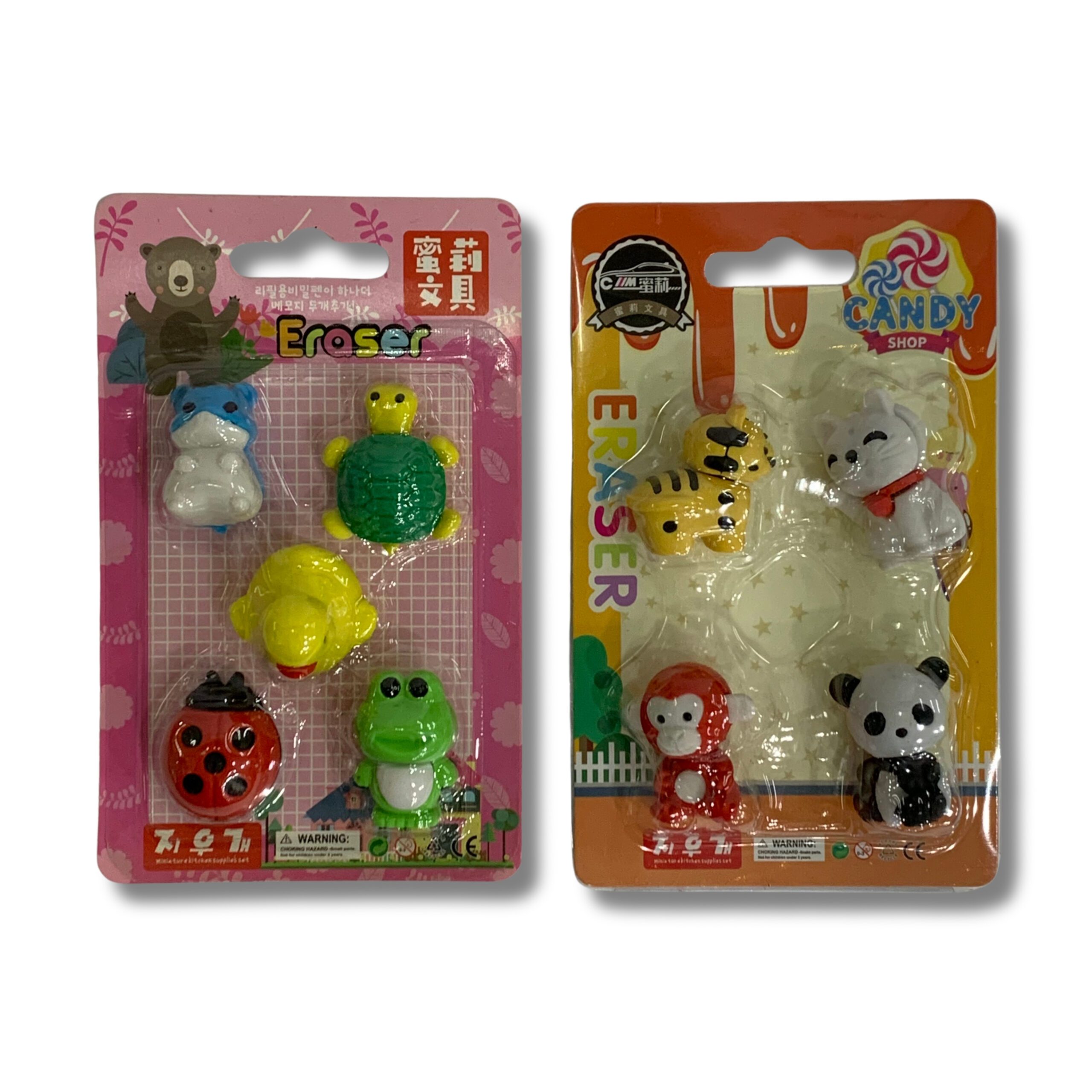 GOMA DE BORRAR EN BLISTER X 4 HELADO ANIMALITO MK120-01-02-03