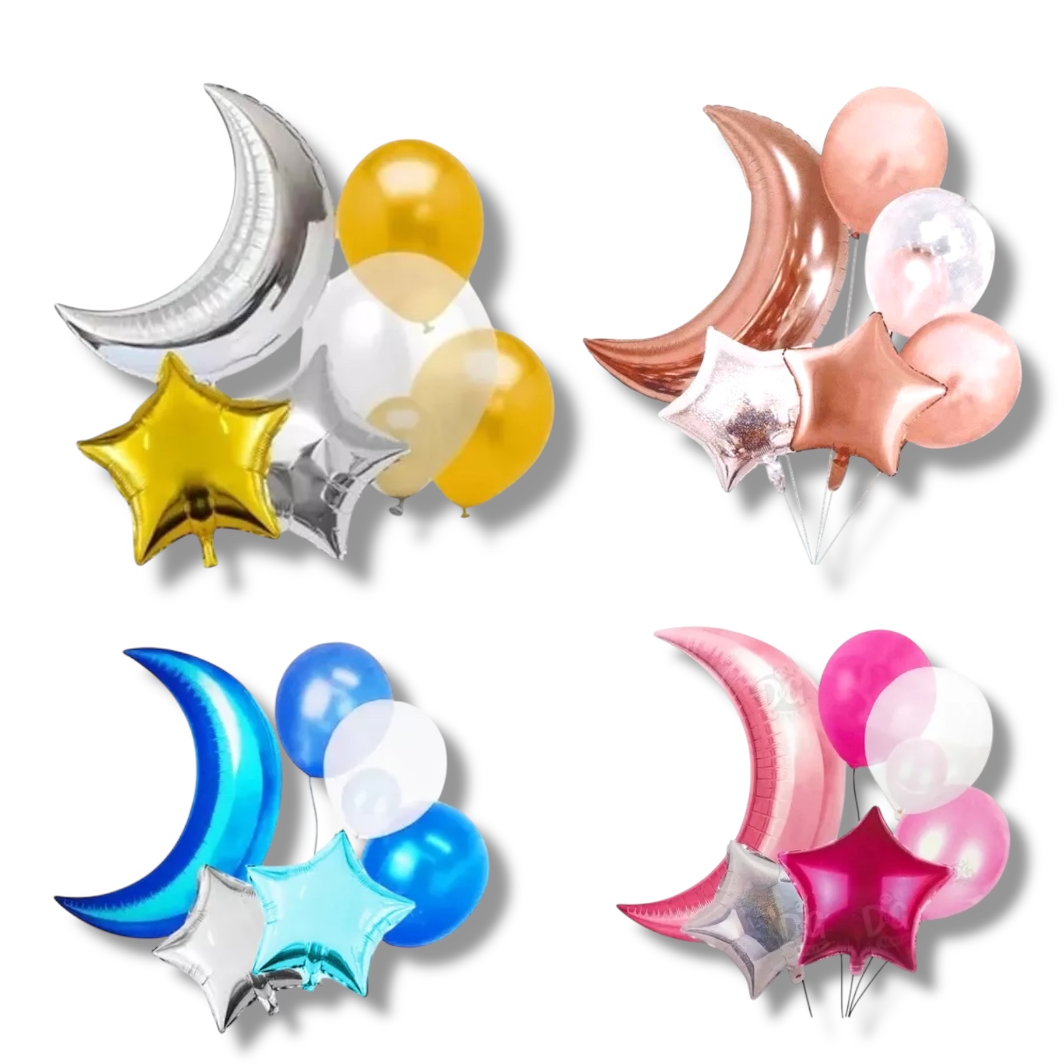 GLOBO X 5 ESTRELLA Y LUNA METALIZADOS MI127-01