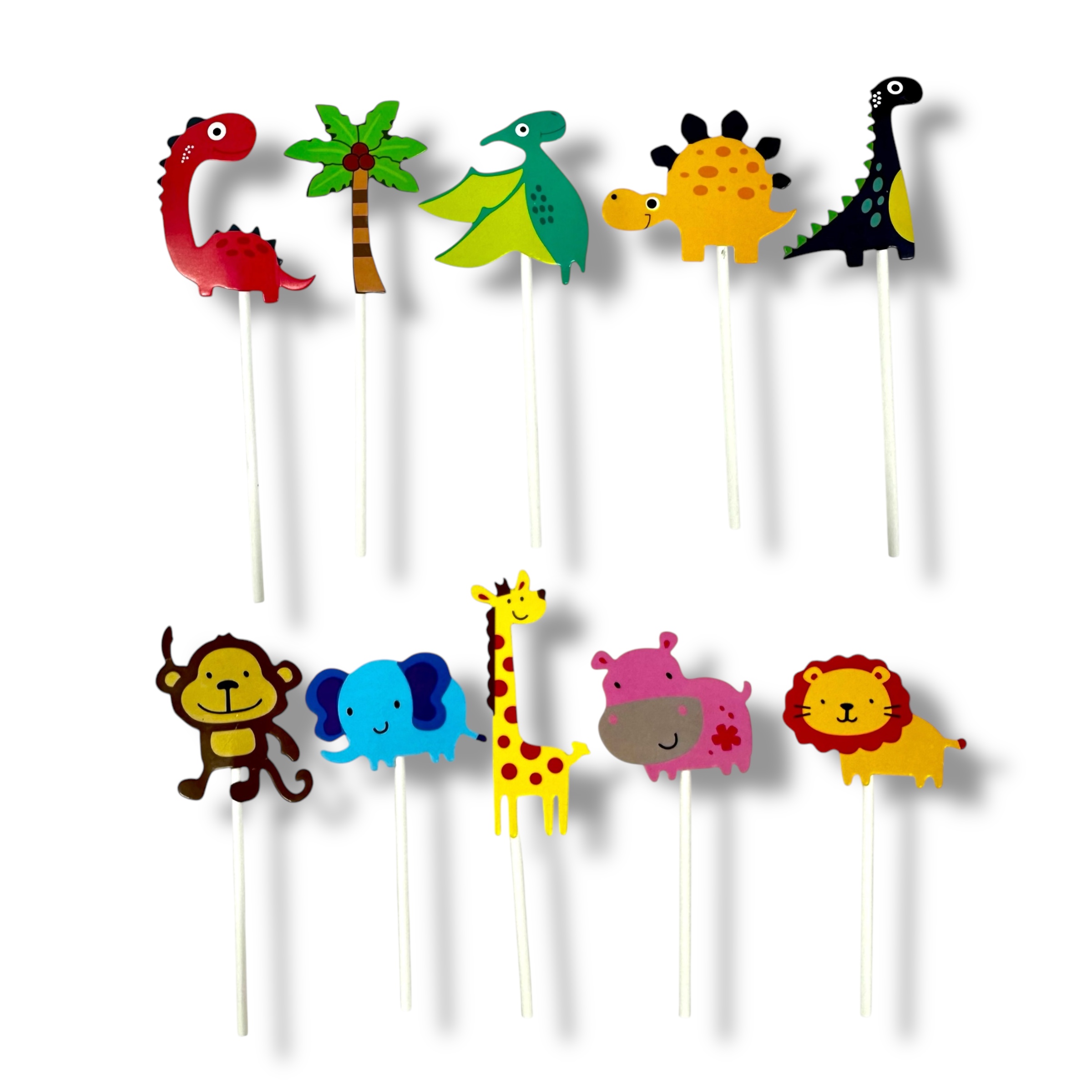 Adorno Para Torta Animalitos Dino Y De La Selva