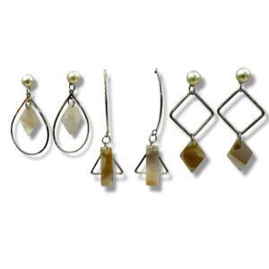 BIJ AROS PLATEADOS CON PZAS DE NACAR MG69-03
