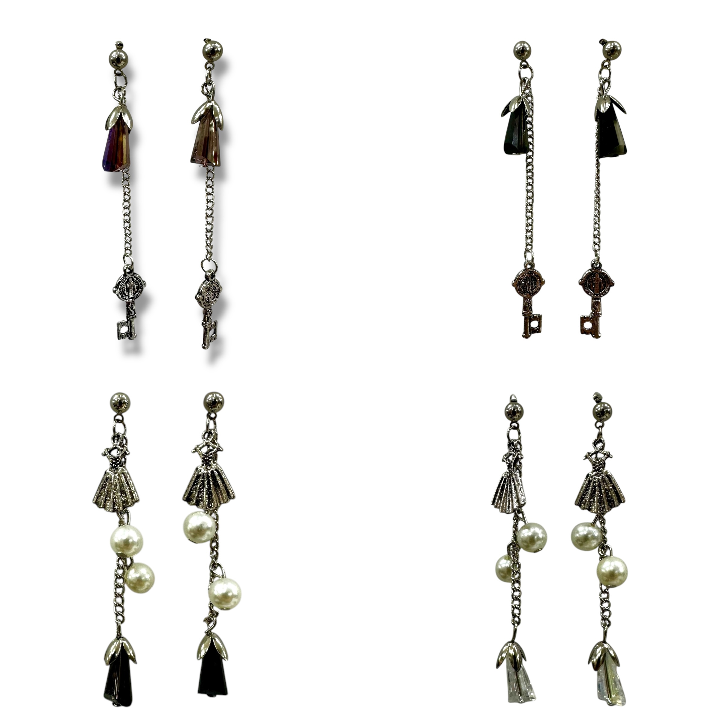 BIJ ARO CADENAS COLGANTE Y PIEDRA DE COLOR MG69-04