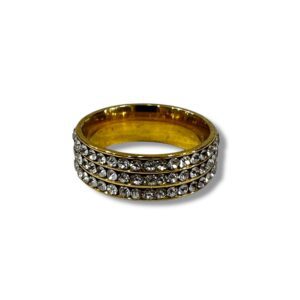 BIJ ANILLO ACERO QUIRUR COMBI Y C/3 TIRAS STRASS MH52-02-04