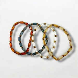 BIJ PULSERA DE NACAR TUBO C/UNIONES DE BRONCE MG61-03