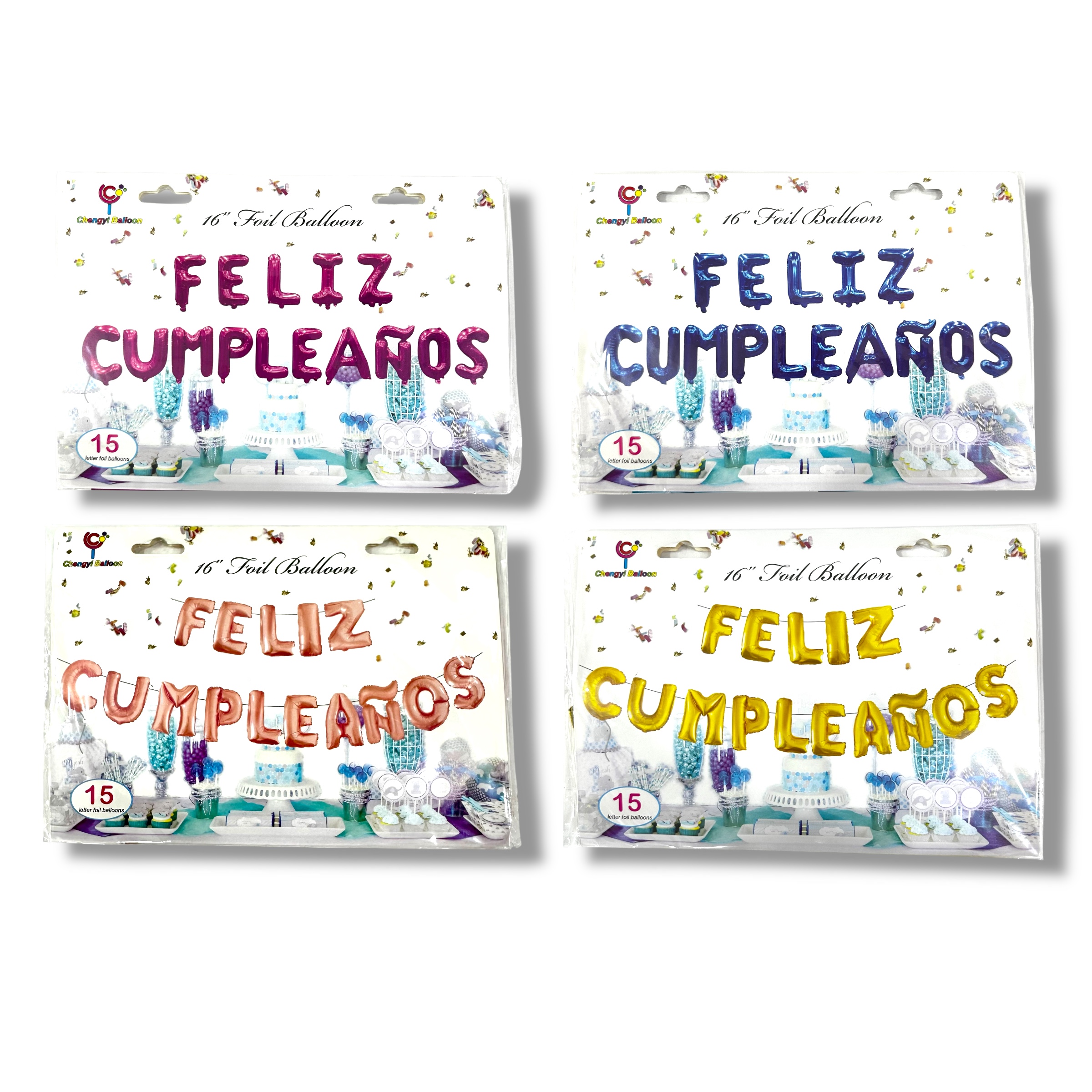 GLOBO PALABRA FELIZ CUMPL LETRAS 16" INDIVIDUALES YULA1