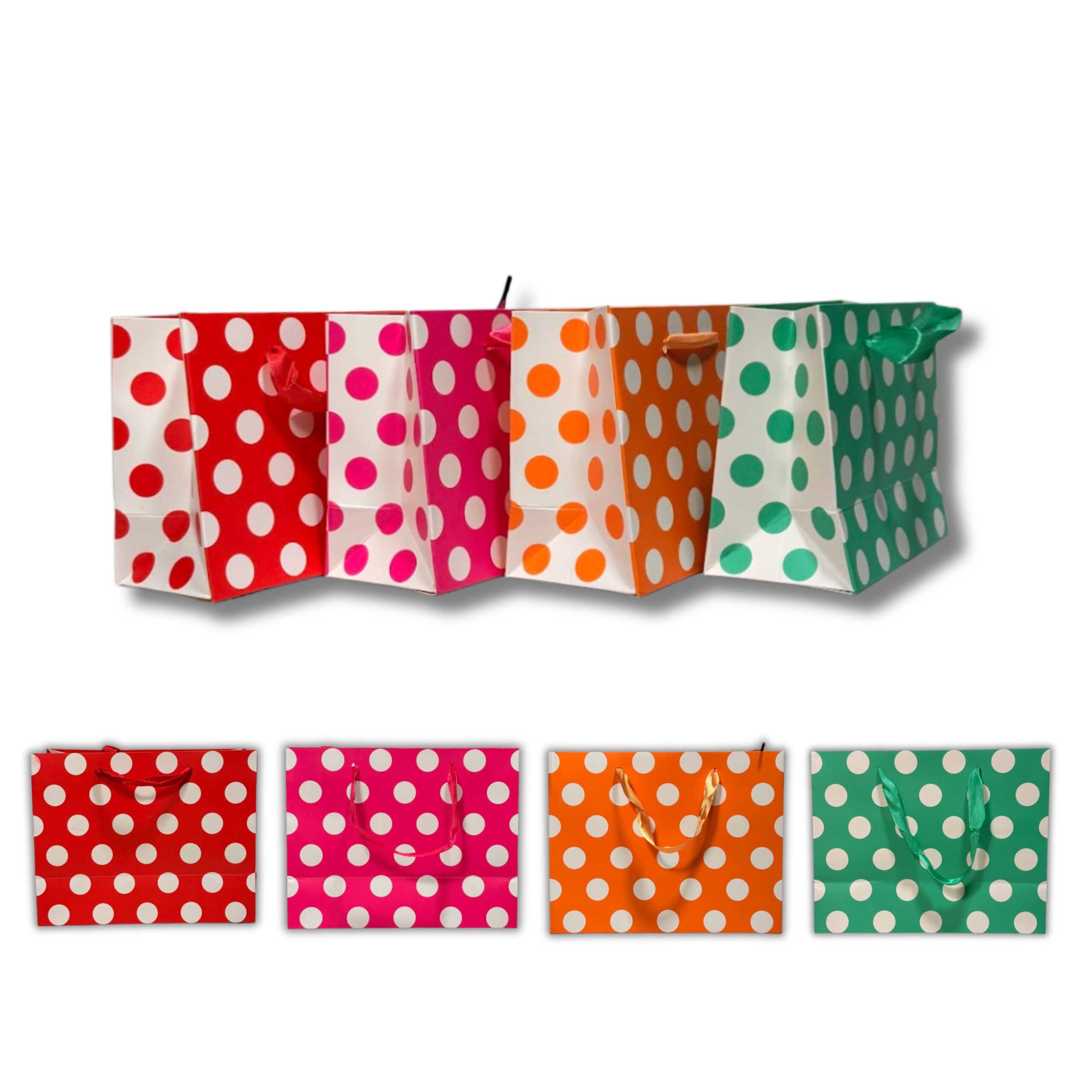 BOLSA DE REGALO A LUNARES 15*14.5*6 MANIJA DE SOGA TM1812 GA76-05