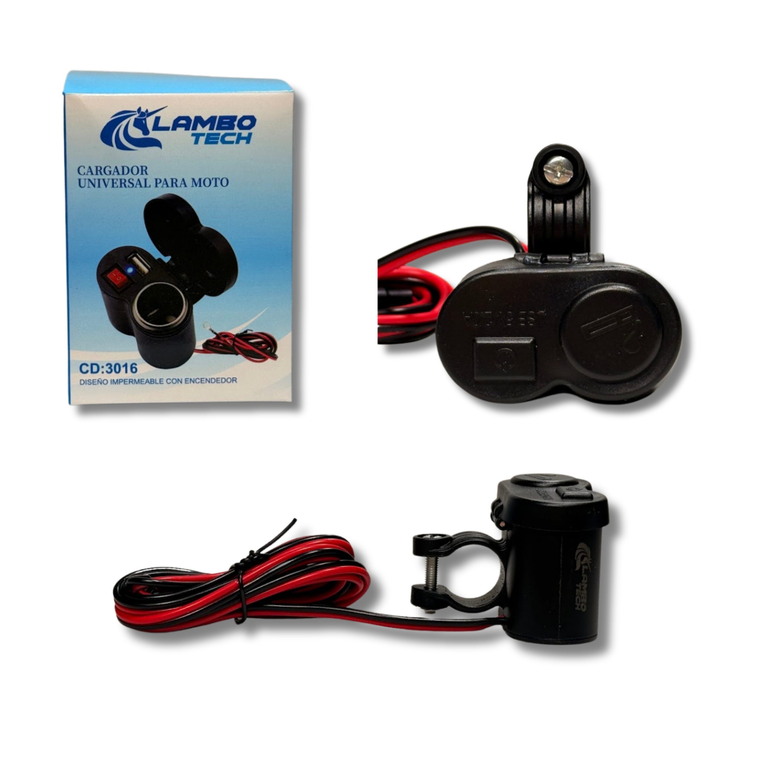 CENICERO CON USB PARA MOTO CON CABLE C-2840