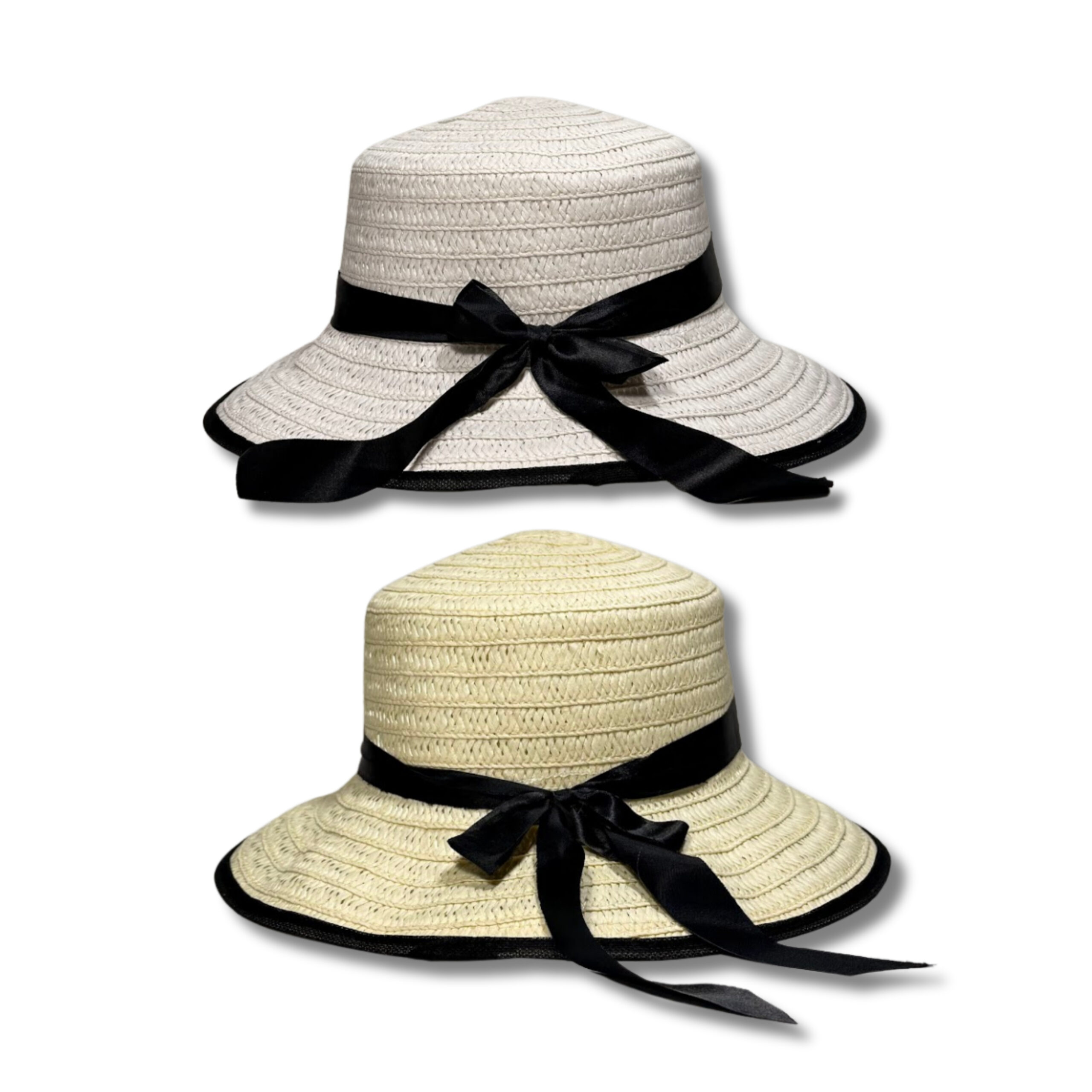 SOMBRERO DE MUJER C/PESPUNTE Y CINTA C/MOÑO TIPO CASCO MK160-03