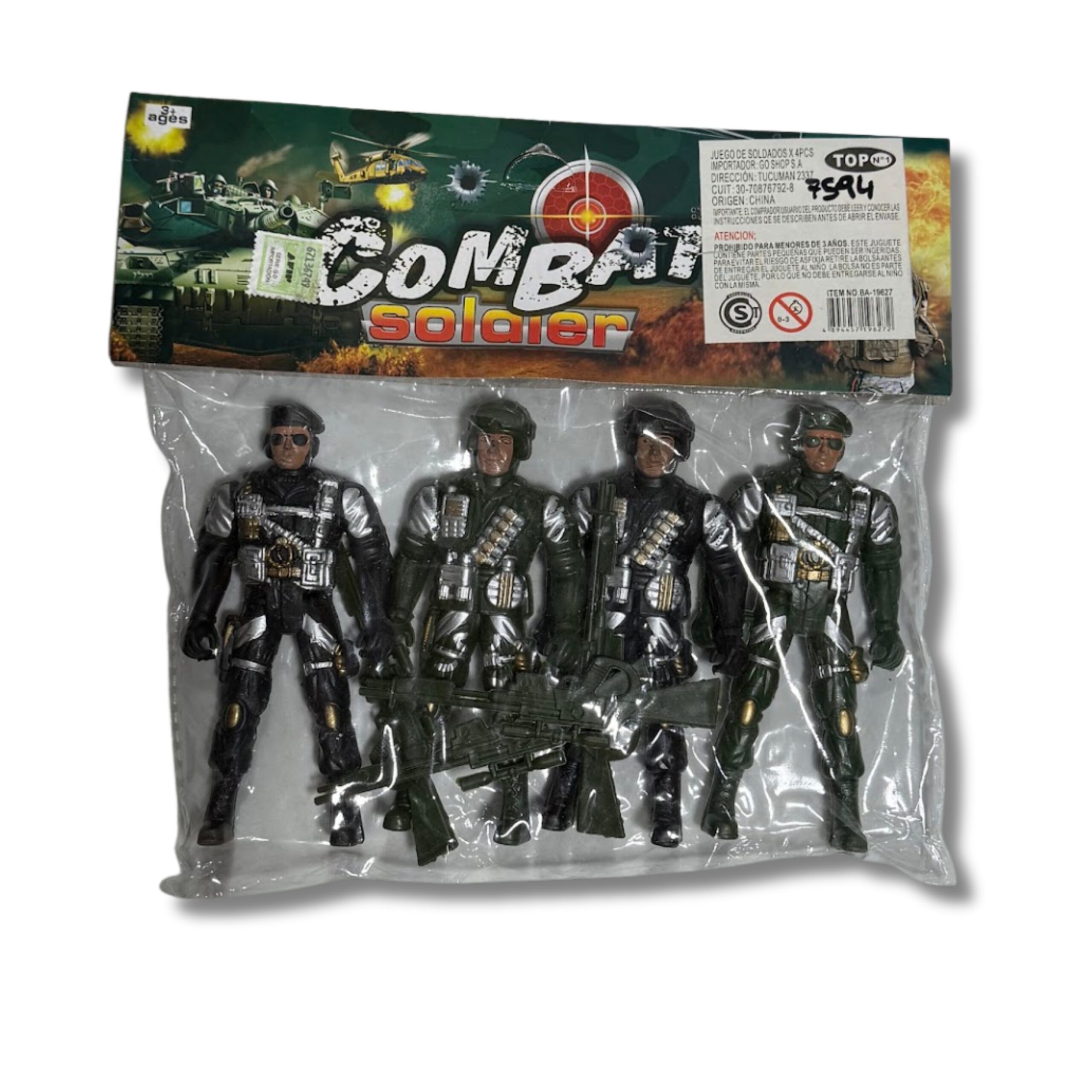 JUEGO SOLDADO X 4 C/ACCESORIO EN BOLSA BA-19627 SHAL