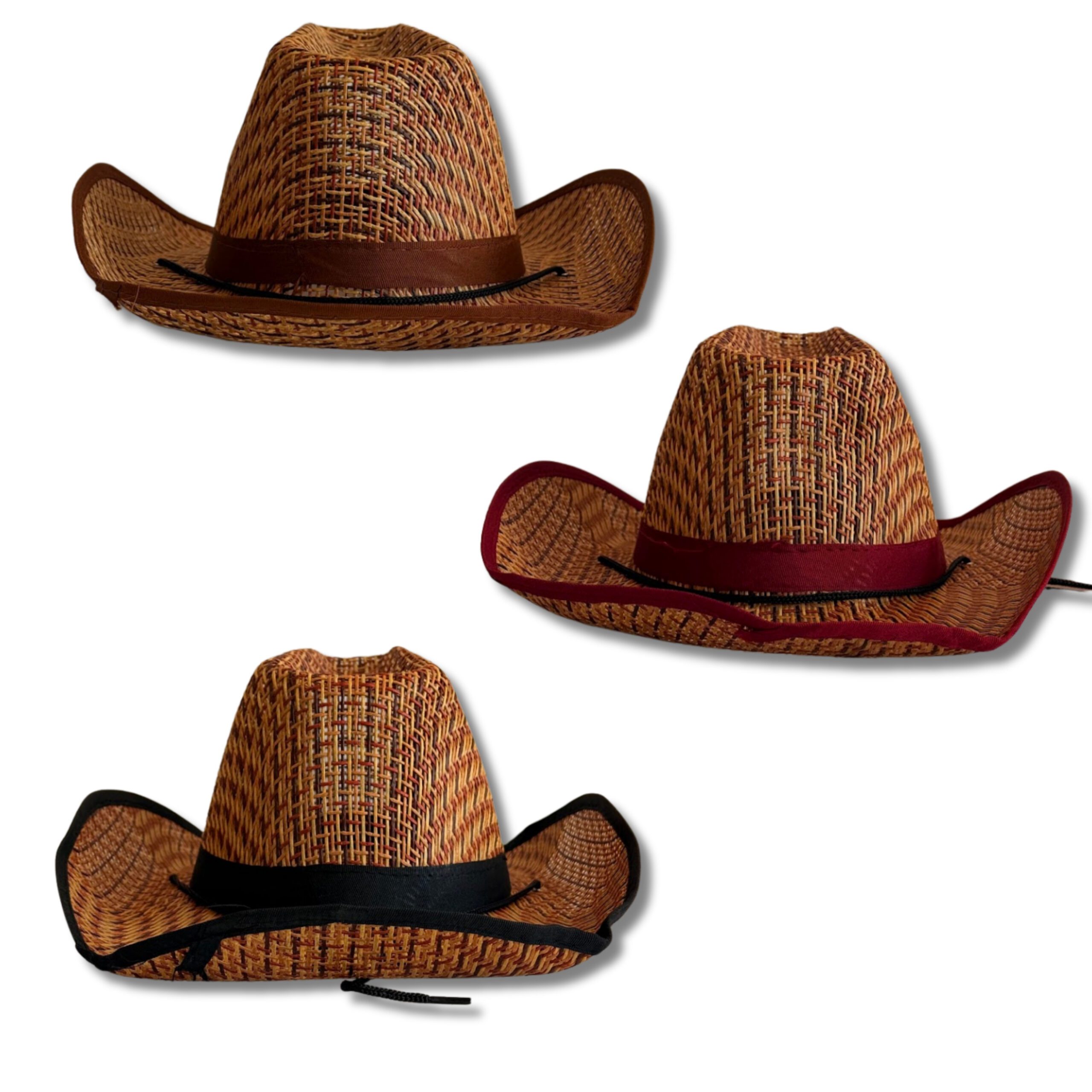 SOMBRERO TEJANO TIPO PAJA CON BORDE TM1254