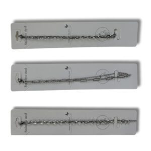 BIJ PULSERA DE ACERO DOBLE DIFERENTES CADENAS MM80-01