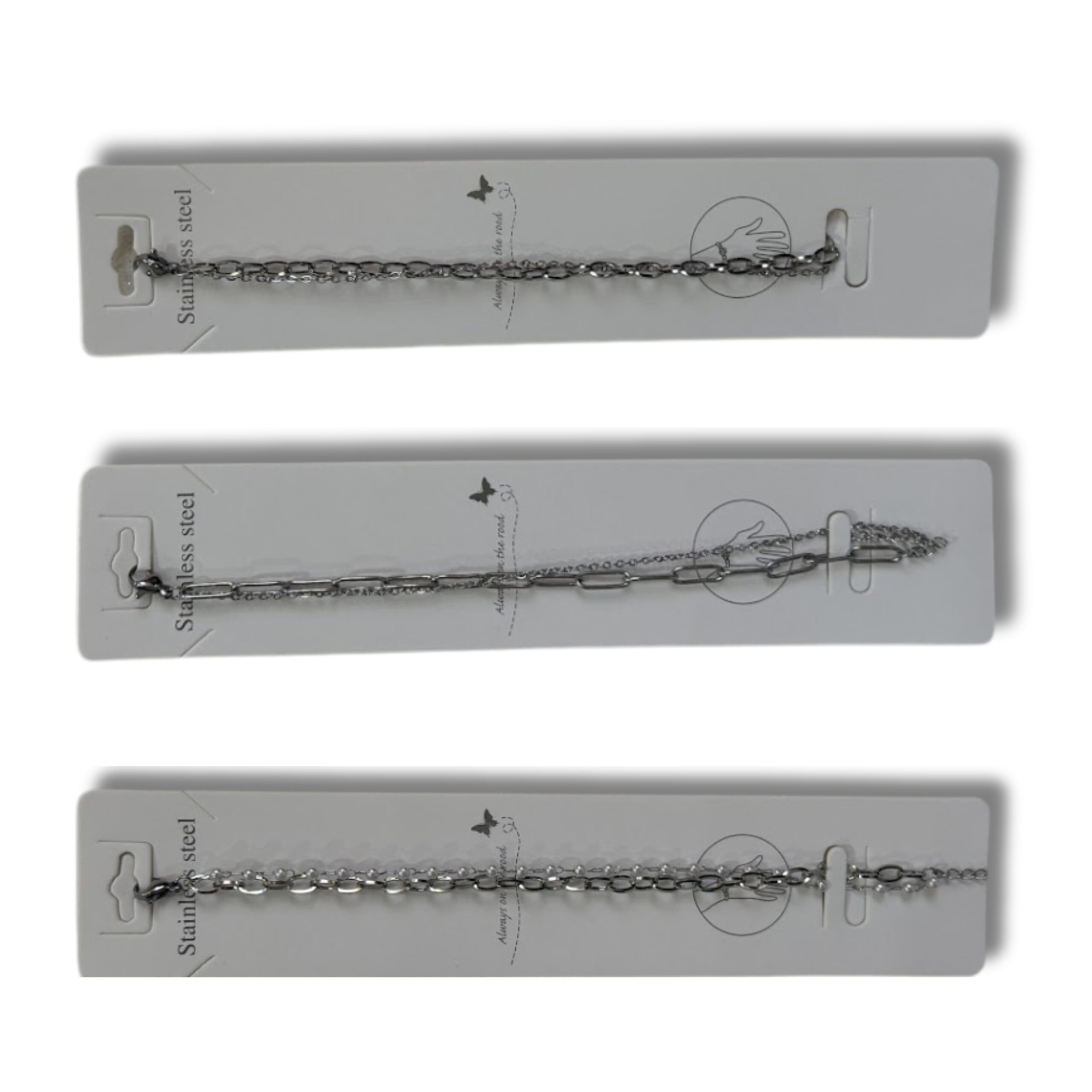 BIJ PULSERA DE ACERO DOBLE DIFERENTES CADENAS MM80-01