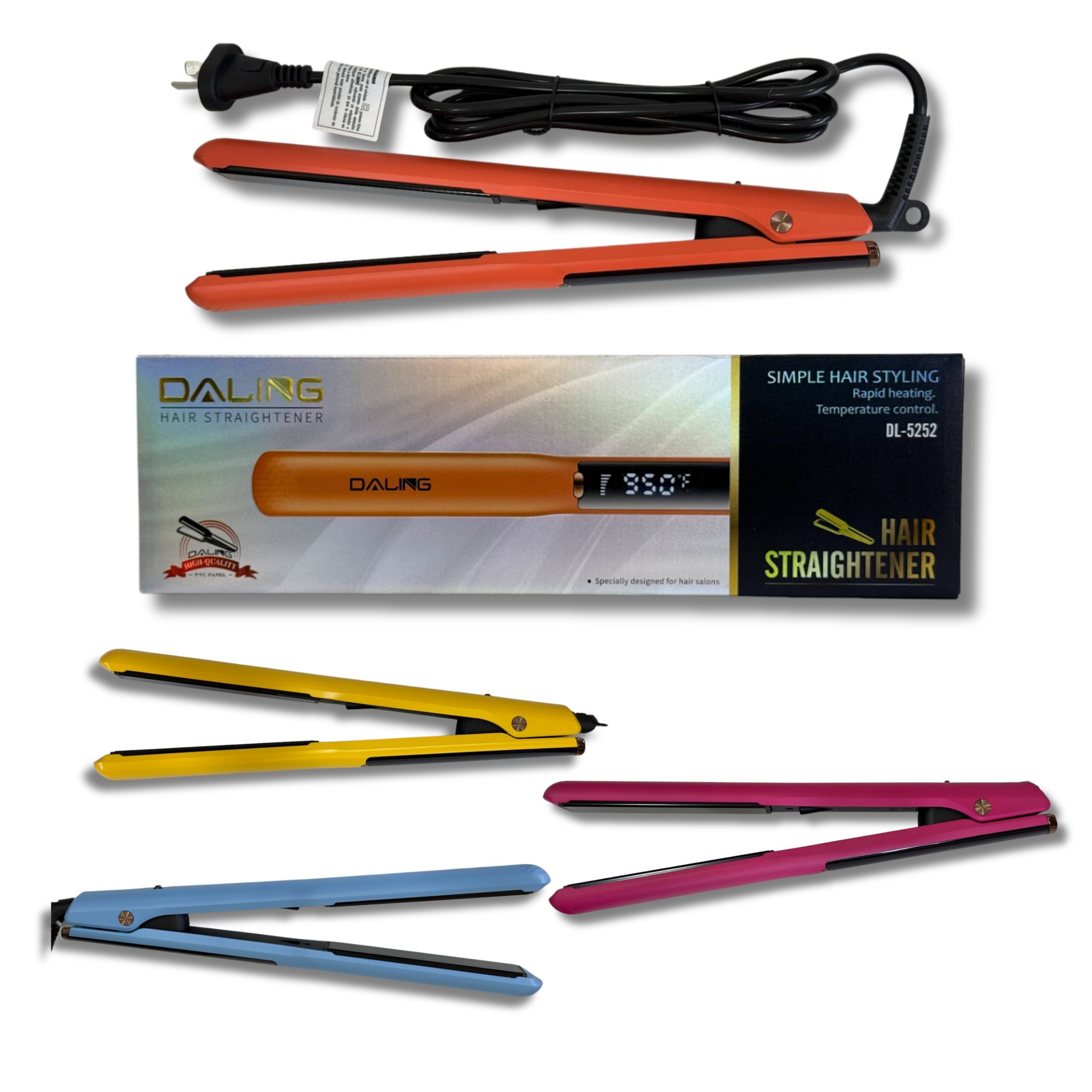 PLANCHA DE PELO GRANDE DL-5252 VISOR DIGITAL