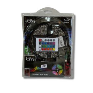 TIRA DE LED EN ROLLO X 5 MTS MULTICOLOR RGB IP65 CON TRANFORMADOR C/AUTOADESIVO
