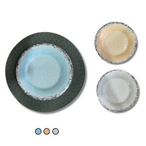 PLATO DE MELAMINA REDONDO GRUESO DE 3 COLORES LISOS MK143-01