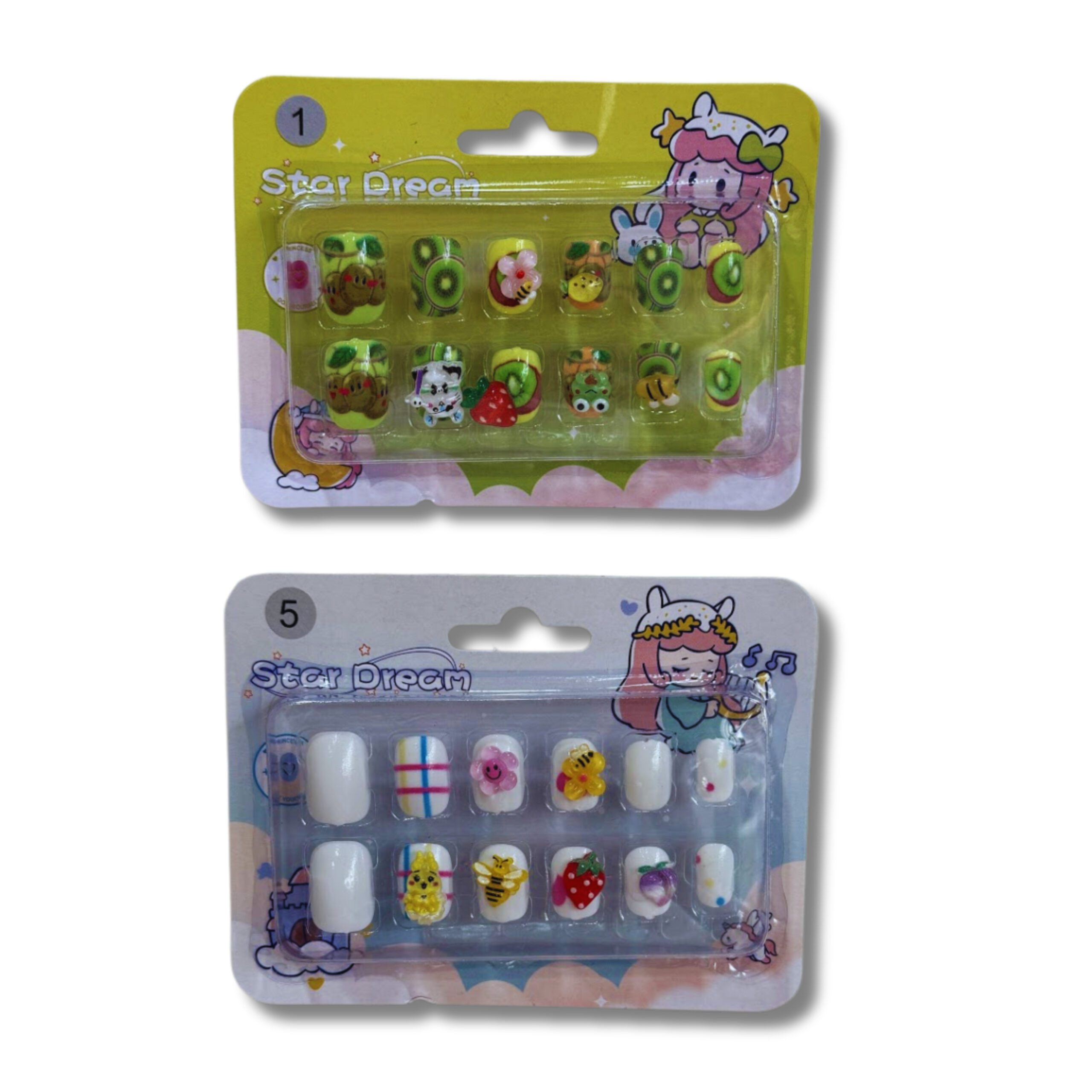 SET DE UÑAS PARA NENA CON APLIQUE EN RELIEVE PERSONAJE MM66-04