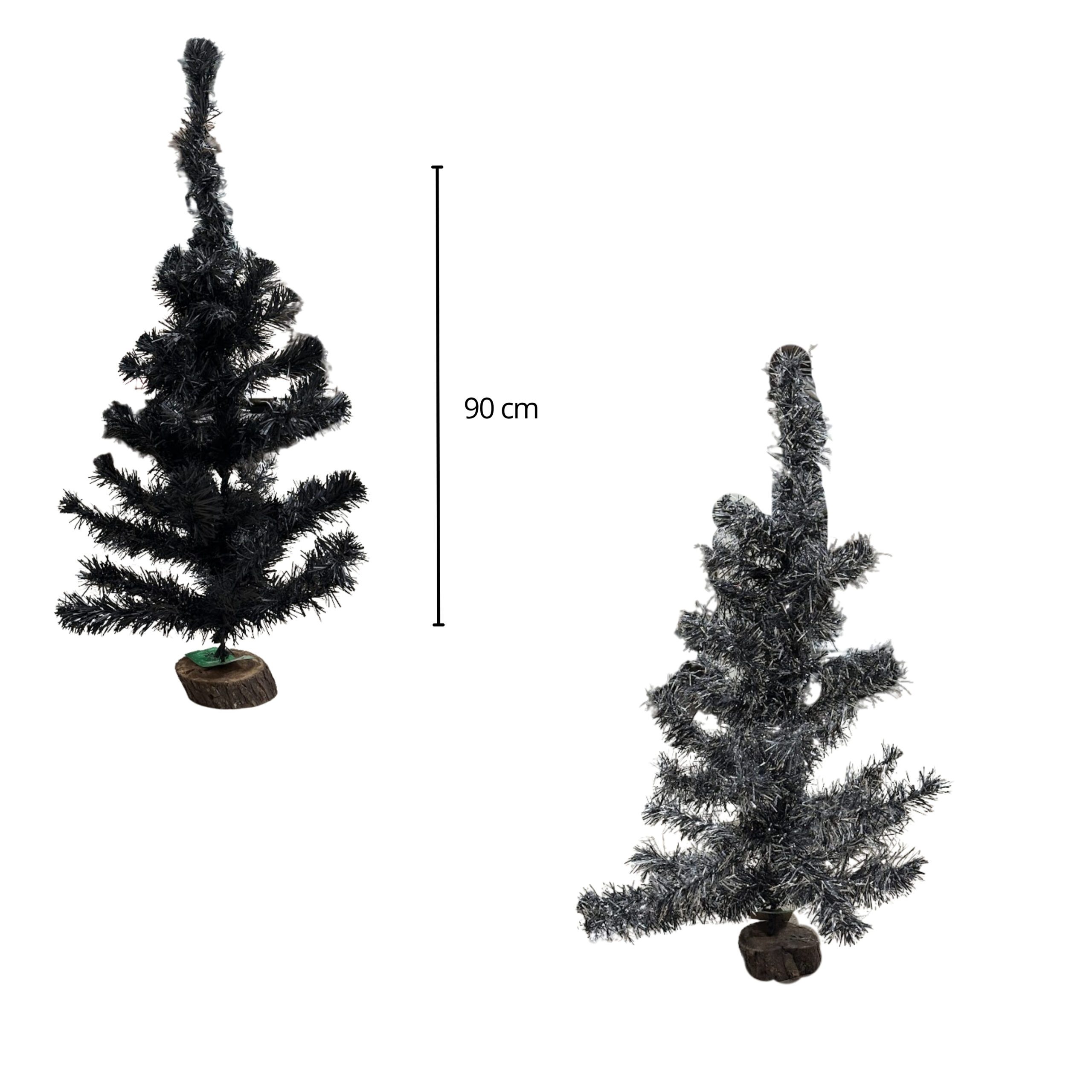 PINO DE NAVIDAD COLOR NEGRO CON PLATEADO TOSCANA  0,80 CM PIT80 0144