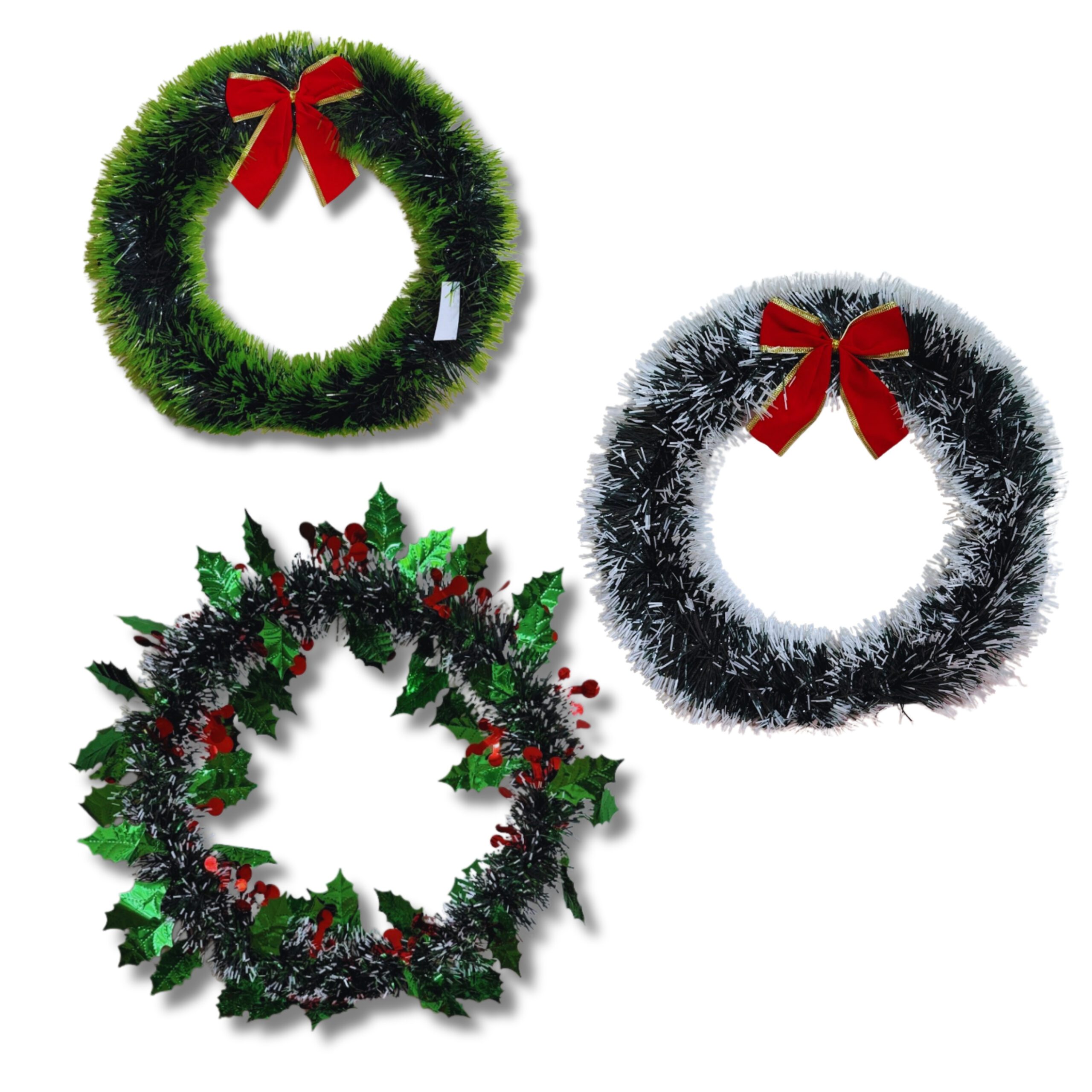 ADORNO NAV PARA PUERTA CIRCULO C/MO_O 33 CM  CON MUERDAGOS TK35-02 MM116-01 MM116-02