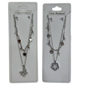 BIJ COLLAR 2 CADENAS , UNA VARIOS DIJES CORTA , OTRA 1 DIJE LARGA MM74-03