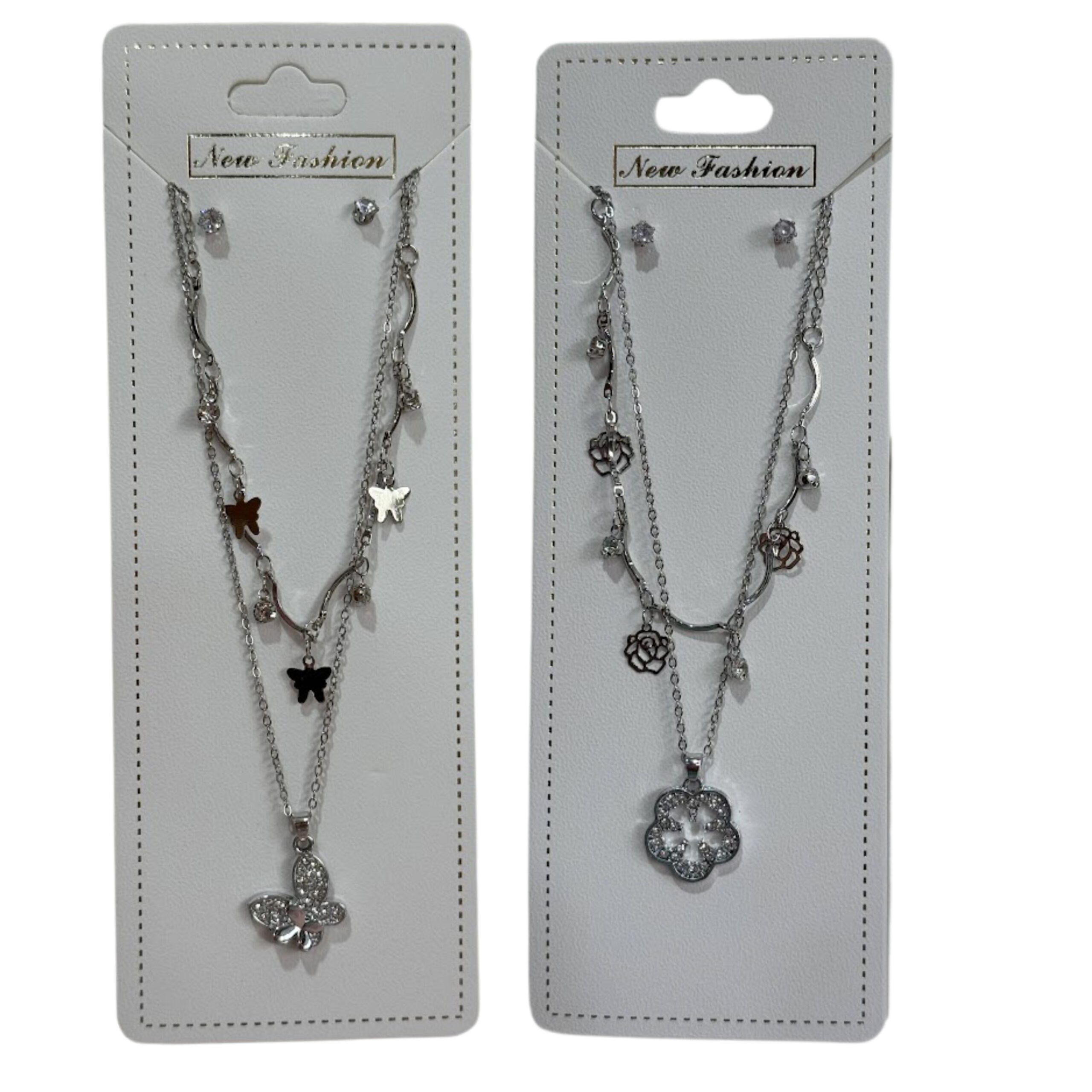 BIJ COLLAR 2 CADENAS , UNA VARIOS DIJES CORTA , OTRA 1 DIJE LARGA MM74-03