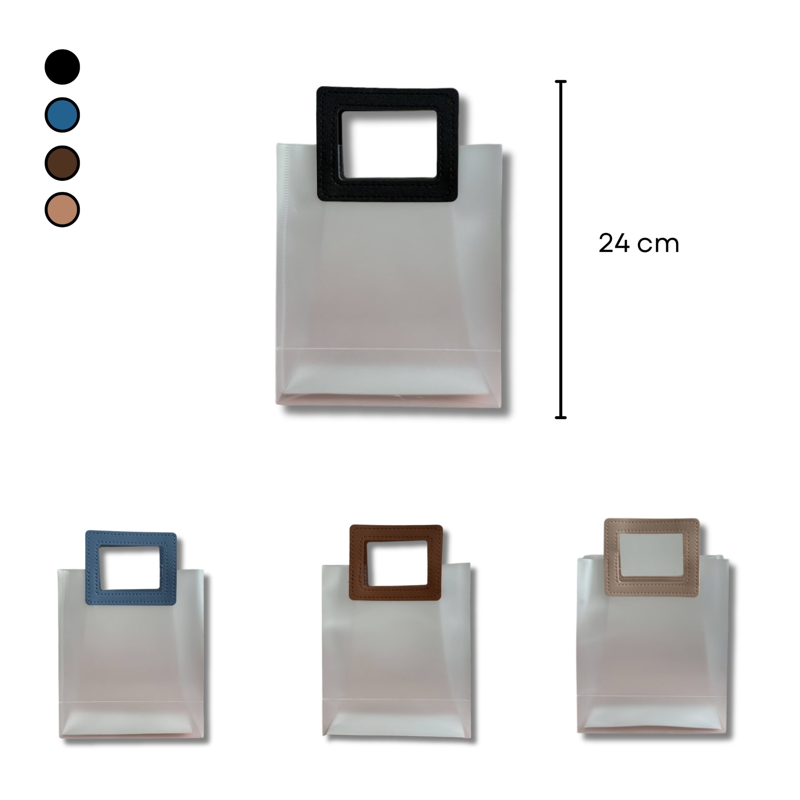 BOLSA DE PLASTICO CON MANIJA TIPO CUERO MM135-01-MM135-02