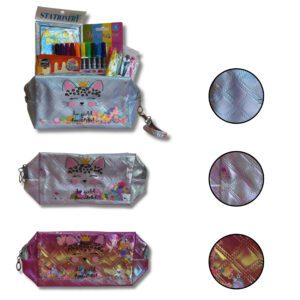 BOLSO COSMETICO FORRADO EN PLASTICO DE COLORES C/DIBUJOS GA37-07