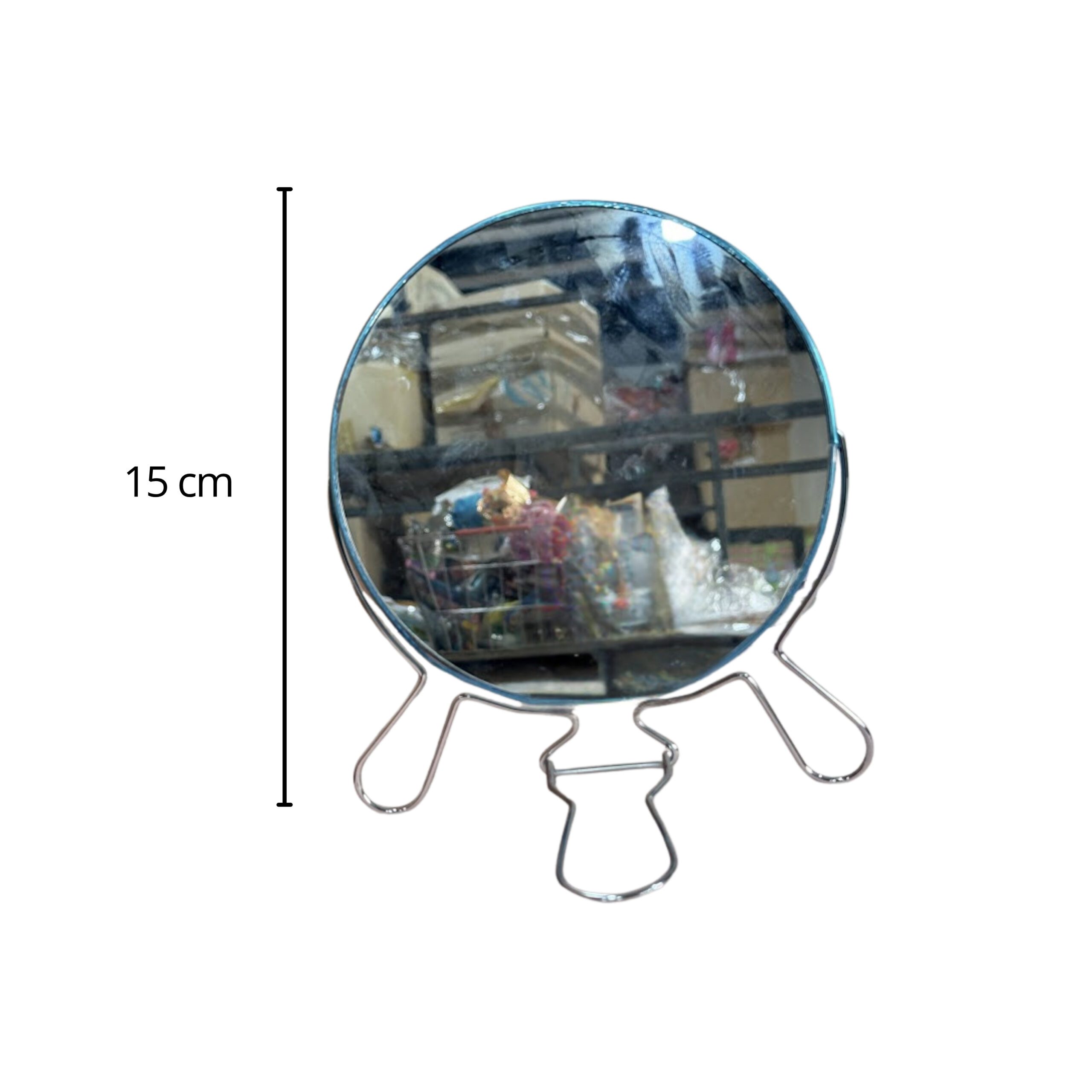 ESPEJO REDONDO 6" C/AUMENTO BASE METALICA EN CAJA MM139-05