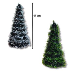 PINO ARMADO  CONICO 48 CM C/NIEVE Y METALIZ TK35-01-05 MM116-04