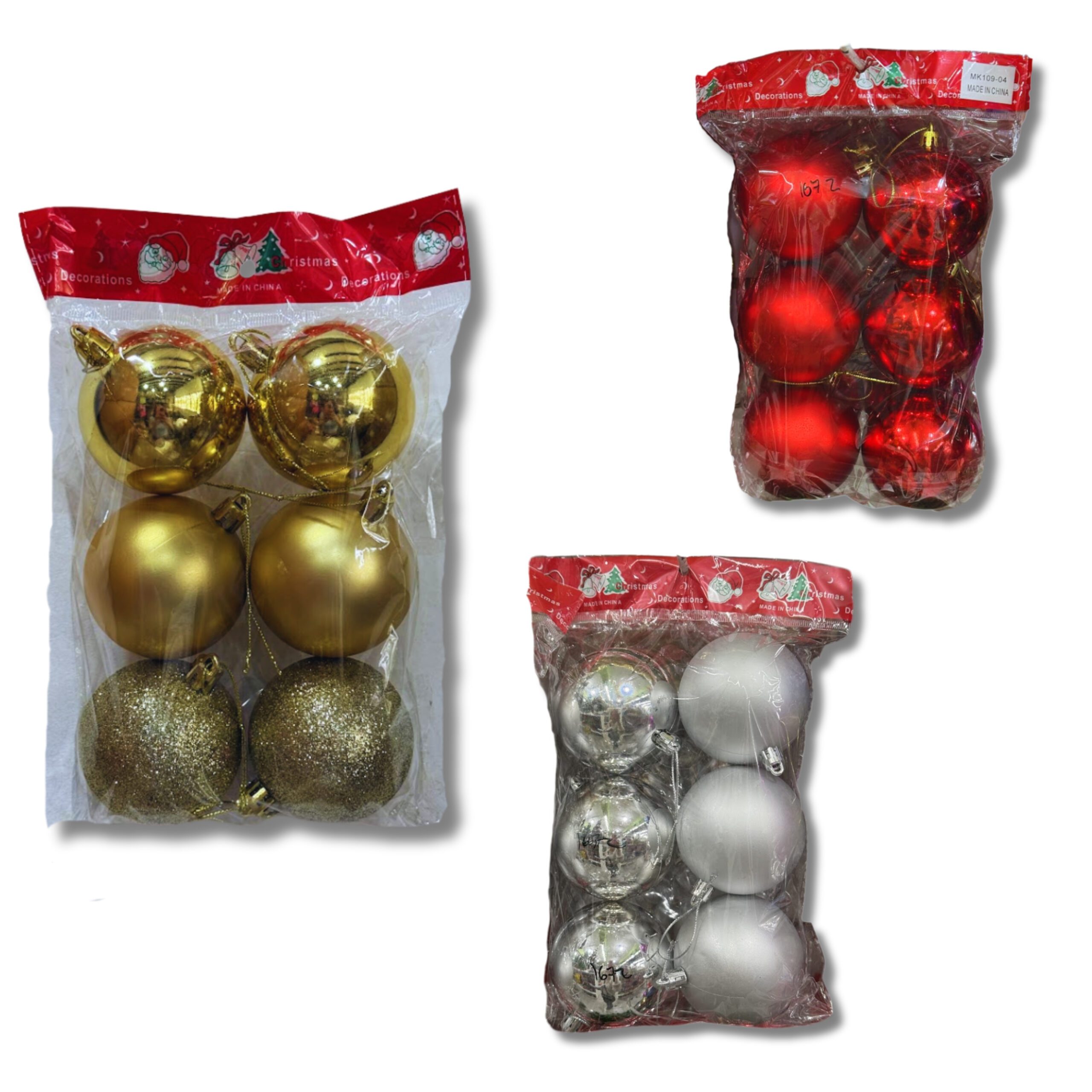 ADORNO NAV GLOBO X 6 DORADO 6 CM BRILLO Y OPACA TL50-11