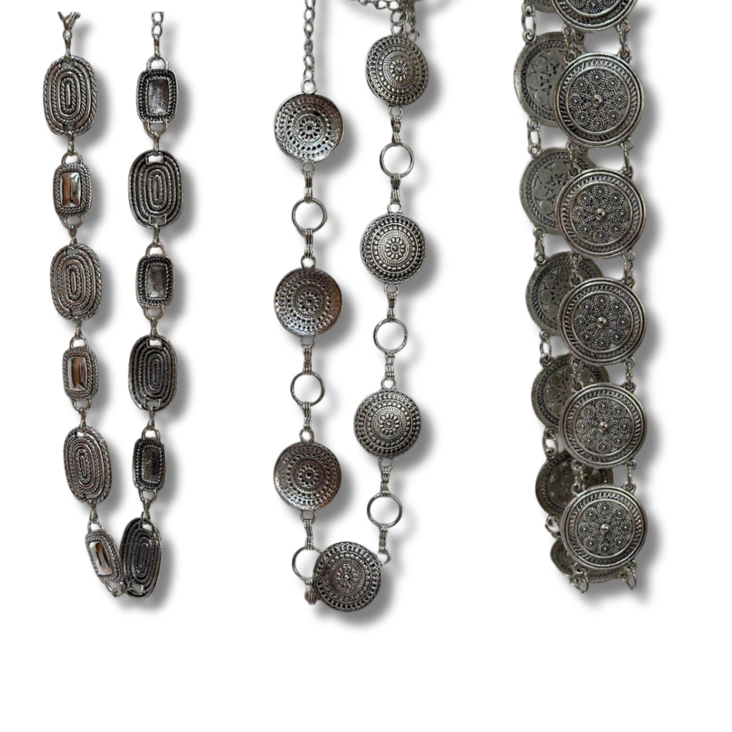 BIJ CINTURON CHAPONES METALICOS DORADO Y PLATEADO MM61-01-02