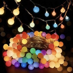GUIRNALDA ENCHUFE LED 2 MTS 10 PELOTITAS CALIDA Y MULTICOLOR  MK110-01