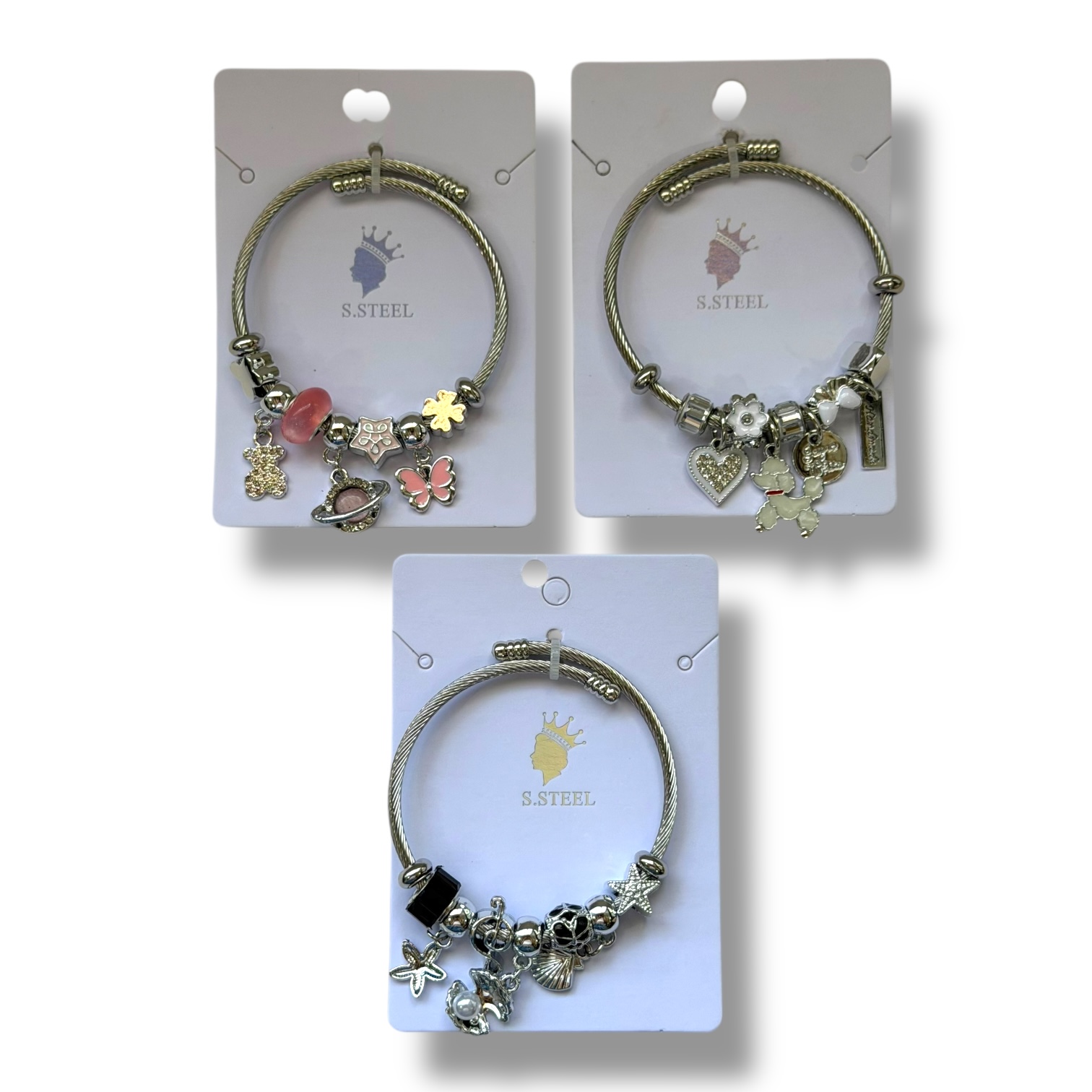 PULSERA PANDORA CON DIJES DE ACERO INOXIDABLE  MM37-01