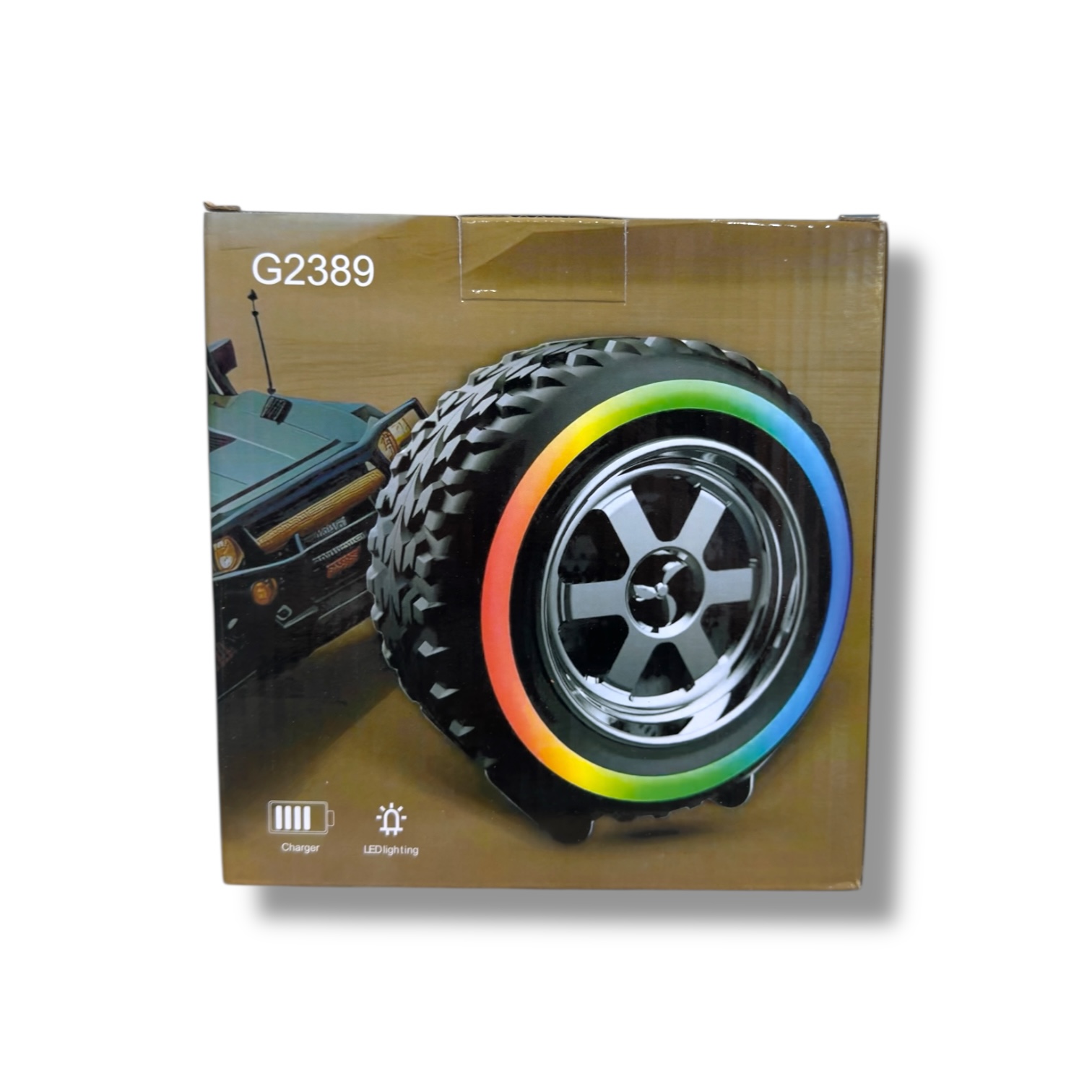 PARLANTE CON FORMA DE RUEDA, PRENDE LUZ, RECARGABLE G2389 RGB LIGHTS TABLE LAMP SPEAKER