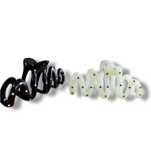BIJ BROCHE DE PELO FORMAS ONDEADAS ACRILICO LUNARES MM16-07