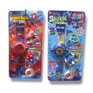 RELOJ INFANTIL DE PERSONAJE CON PROYECTOR DE IMAGEN Y MUÑECO EN BLISTER 2218D