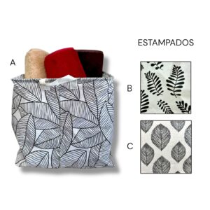 CANASTA DE ROPA DE TELA RECTANGULAR MEDIA DE 34*32 CM MM143-07
