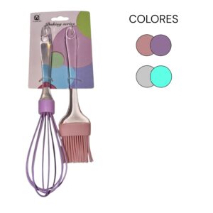 SET DE BATIDOR DE ALAMBRE Y PINCEL DE SILICONA MANGO ACRILICO MM146-07