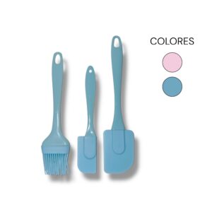 SET DE UTENSILLOS DE COCINA DE SILICONA  X 3 ESPATULAS Y PINCEL MM146-03