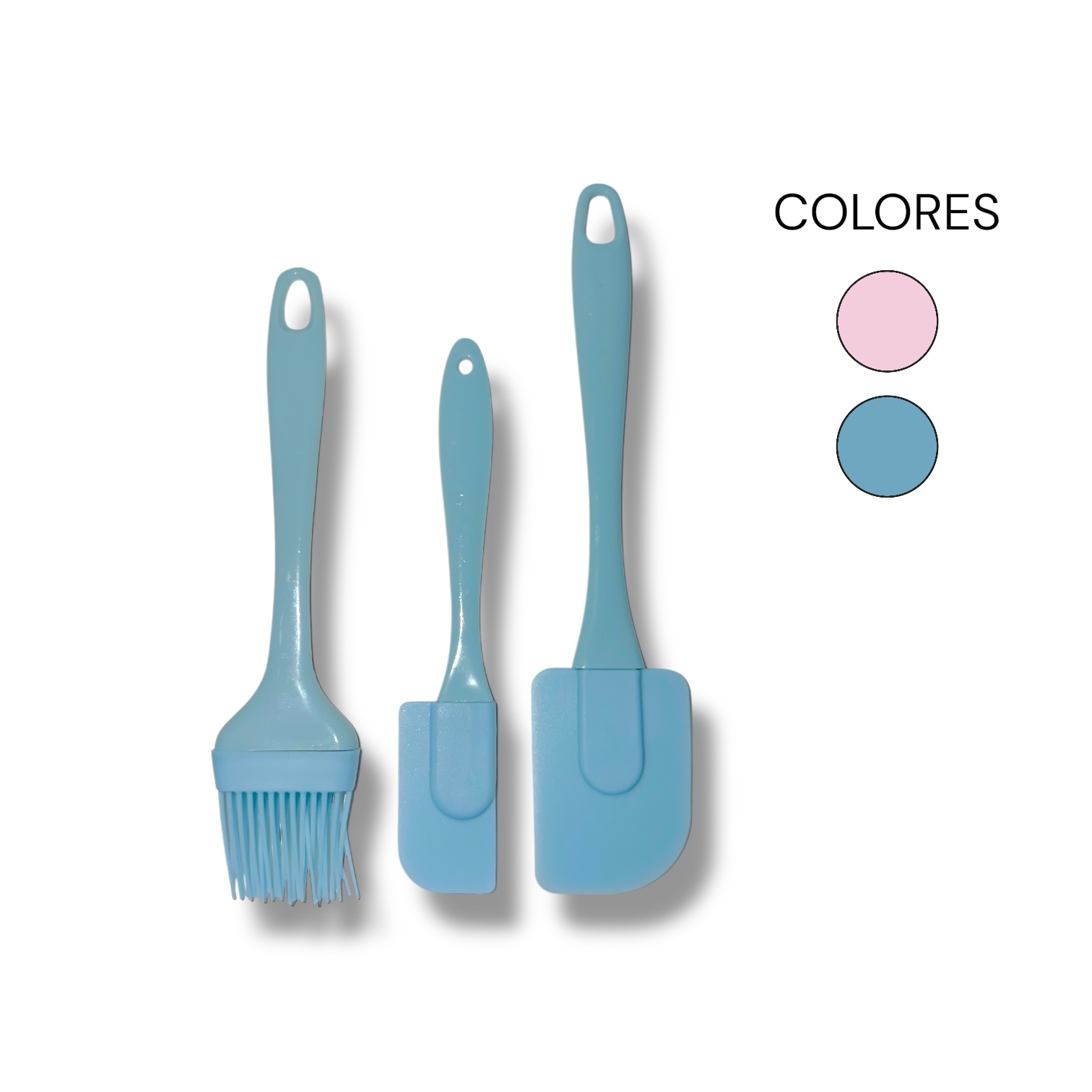 SET DE UTENSILLOS DE COCINA DE SILICONA  X 3 ESPATULAS Y PINCEL MM146-03