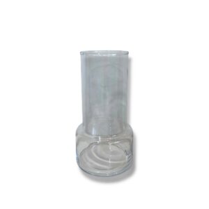 FLORERO DE VIDRIO BASE CILINDRO CUELLO ALTO IMPORT 20 CM